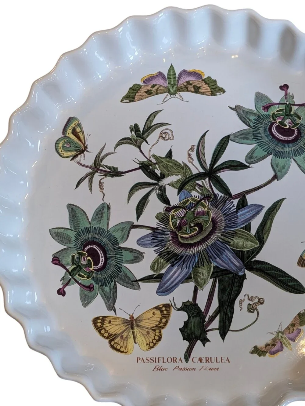 Vintage Portmeirion Fully Vitrified Botanic Garden Blue Passion Flower Oven Dish